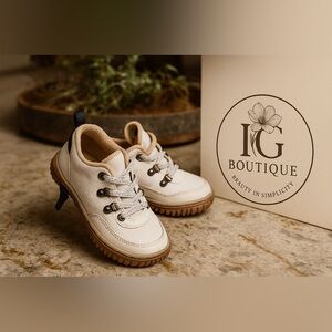 OshKosh B'gosh Cream and Tan Kids Sneakers